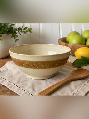 At Home America Wheatfield 8” Serving Bowl Reactive Glaze Stoneware Farmhouse